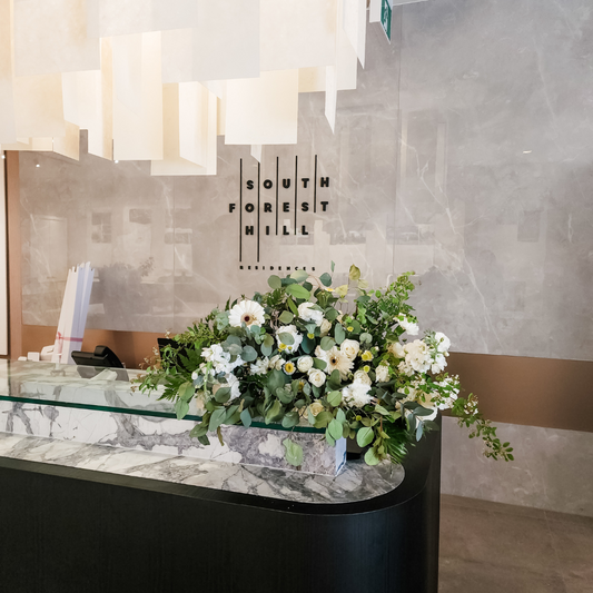 Flower Installation - Whites & Greens