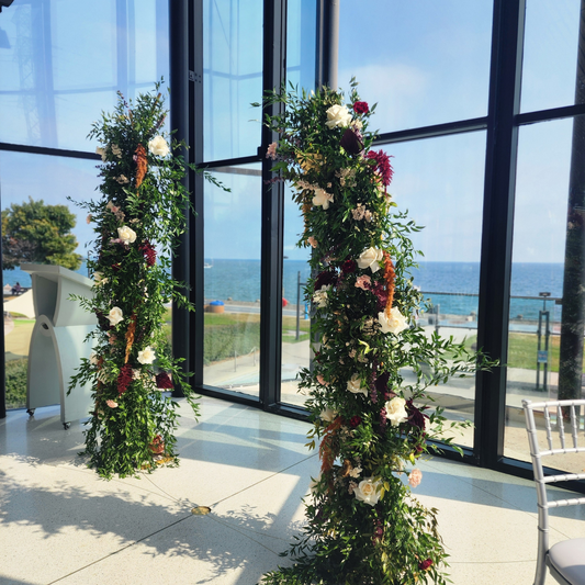 Asymmetrical Wedding Arch - Fresh Greens