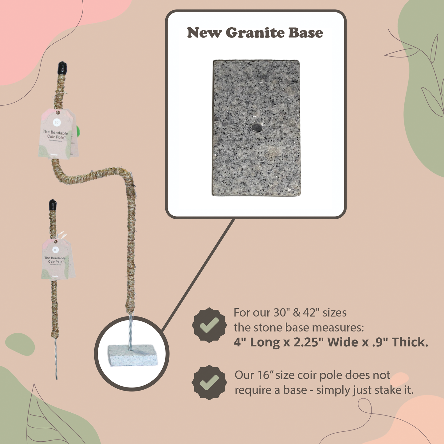 The Original Bendable Coir Pole⢠- Best Seller (Tape Included)