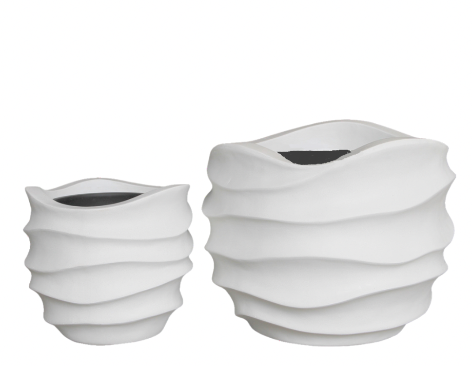 Polystone Wave Planter With Liner