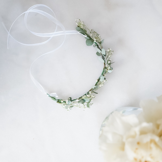 Flower Crown - Eucalyptus, Baby's Breath Mini Crown