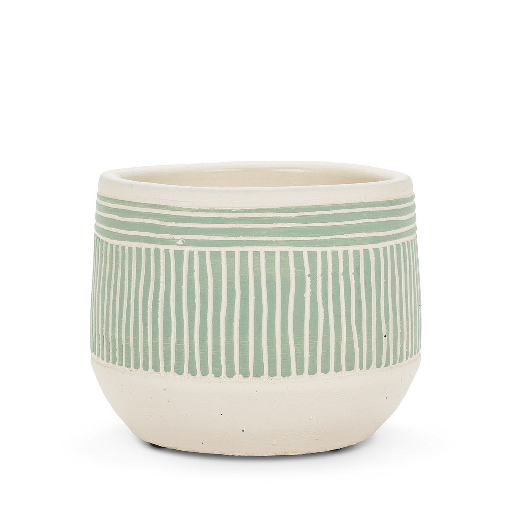 5" Green Etched Planter