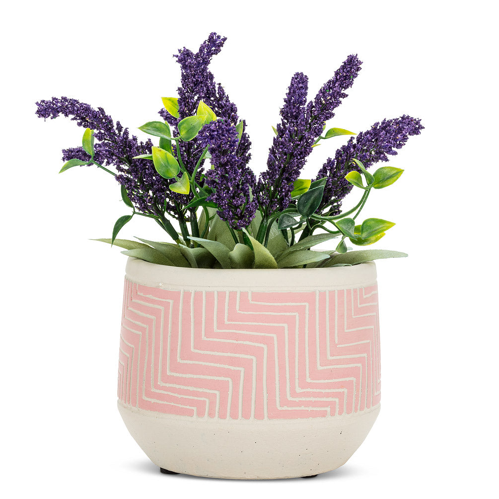 5" Pink Etched Planter
