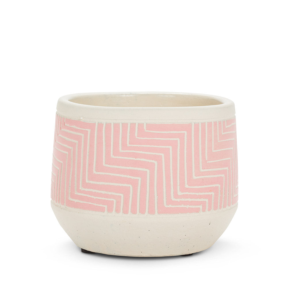 5" Pink Etched Planter