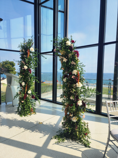 Asymmetrical Wedding Arch - Fresh Greens