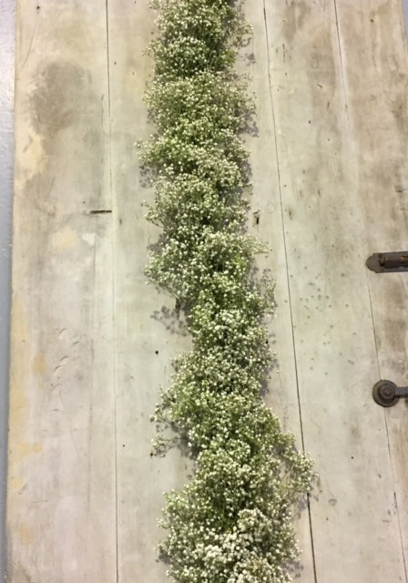 Fresh Garland Table Runner  - Eucalyptus, Baby' Breath, Ruscus