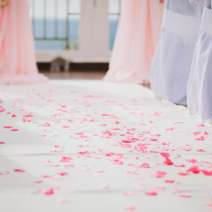 Natural Rose Petals Wedding Aisle Decor