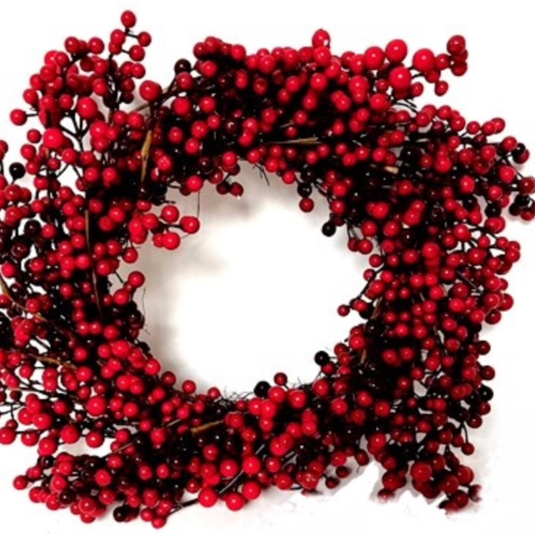 Red Berry Wreath Waterproof 20 inches