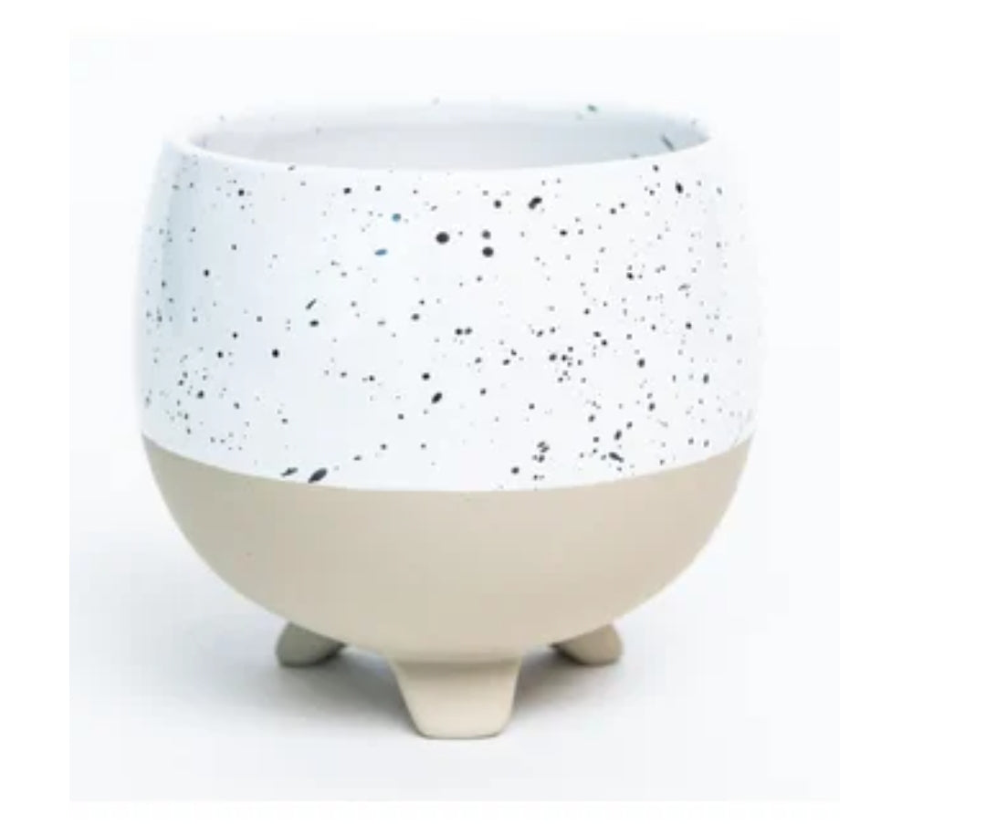 Footed Speckled Planter